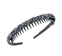 Glittering Full Rhinestones Hairhoop With Tooth Comb Stylish Face Washing Hairband For Women And Girls Daily Accessories