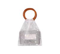 Glittering Handcraft Storage Handheld Featuring Reinforced Base Accessory for Securing Fragile Items During Travel Handwoven Storage Bag
