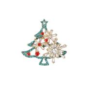 Glittering Holiday Tree Brooch Elegant Rhinestones Design Alloy Secure Clasp Accessory for Special Occasions Festive Jewelry Accessory Holiday Party