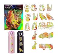 Glittering Holographic Stickers, Holographic Transparent Stickers, 100 Pieces Holographic Stickers, Shiny Stickers, Dreamy PET Stickers as Home Decoration for Phone Cases,