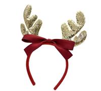 Glittering Powder Festival Headband For Adult Kids Christmas Deer Horn Bowknot Hairhoop Holiday Celebrating Party Supply School Event Costume Accessory