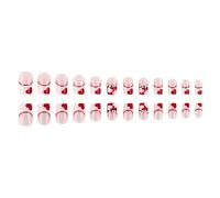 Glittering Press On Nails 24Pcs False Nails With Heart Designs Nails Accesories For A Stylish Valentine's Day Look