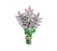 Glittering Rhinestone Lavender Pin Versatile Chest Jewelry For Jackets Office Parties Daily Outfits Lightweight Flower Brooch