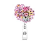 Glittering Sequins ABS Badge Holder with Belt Clip Retractable Holder for Nurse Doctor Student Teacher Retractable Roll