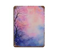 Glittering Snowy Night Skies With Cotton Candy Retro Poster Metal Tin Sign Chic Art Retro Iron Painting Bar People Cave Cafe Family Garage Poster Wall Decoration 12x16inch(30x40cm)