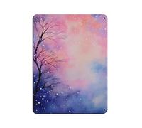 Glittering Snowy Night Skies With Cotton Candy Retro Poster Metal Tin Sign Chic Art Retro Iron Painting Bar People Cave Cafe Family Garage Poster Wall Decoration 12x16inch(30x40cm)