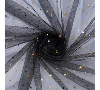 Glittering Starry Print Gauze Fabric 3.68Mx1.6M Polyester Sheer Cloth for Home Decoration and Clothing Accessories Wedding Background Fabric