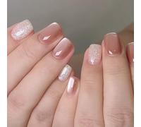 Glitters Cats Eyes Press On Nails Square Fake Full Covers Glues On Acrylic Artificial Stick On Acrylic Fake Nail