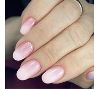 Glitters Short Oval Nails 24Pcs Press on Fashionable Manicure Decoration False Suitable for Various Event Party Ready