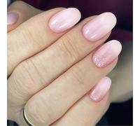 Glitters Short Oval Nails 24pcs Press On Nails Fashionable Manicure Decoration Fake Nails Suitable For Various Events Party