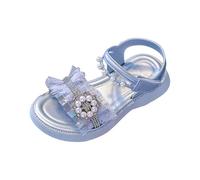 Glittery Girls Holiday Sandals with Delicate Lace and Sparkling Rhinestone Clusters Adjustable Ankle Strap, Silver Metallic Footbed for Little Princesses Comfortable Flat Cushioned Sole