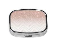 Glittery Pretty Pattern,Meta Pill Box 2 Compartment Medicine Case,Portable Organizer,Rectangle Meta Portable Organizer Pill Box 1239 Compartment Medicine Case