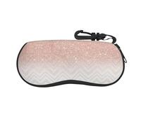 Glittery Pretty Pattern Portable Zipper Eyeglasses Case, Sunglasses Case Box Protector For Men & Women Or Children