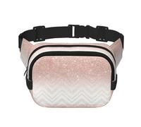 Glittery Pretty Pattern Print Unisex Square Double Layer Waist Bag Trendy Crossbody Fanny Pack Travel Workouts, Black, One Size