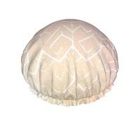 Glittery Pretty Pattern Printed Double-Layer Waterproof Shower Cap - Reusable Spa & Face Mask Bathing Hat for Travel, Home Care & Beauty Routine