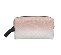 Glittery Pretty Pattern Printed Double Sided Storage Bag, Large Makeup Pouch with Black Lining for Travel and Home