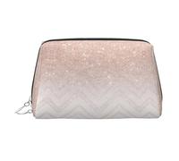 Glittery Pretty Pattern Printed Zippered Toiletry Bag, Wide Open Storage Case for Personal Care Items and Cosmetics