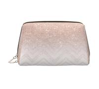 Glittery Pretty Pattern Printed Zippered Toiletry Bag, Wide Open Storage Case for Personal Care Items and Cosmetics