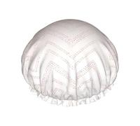 Glittery Pretty Pattern Shower Cap For Women, Reusable Shower Cap, Waterproof Bath Cap For Women Long Hair