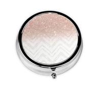 Glittery Pretty Pattern This Small, Printed, Round Pill Box is a Portable Pill and Vitamin Organizer Perfect for Pockets, Purses, and Travel.