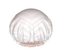 Glittery Pretty Pattern Women Luxury Shower Cap, Double Protection Layers Elastic, Reusable Adjustable Shower Bonnet