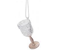 Glittery Wine Glass Shaped Hanging Ornament Glamorous Wine Themed Christmas Tree Decoration in many colours (Rose Gold)