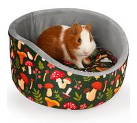 Glittme Guinea Pig Bed Soft Rabbit Beds with Thick Removable Mat Bunny Beds Machine Washable Guinea Pigs Accessories Cozy Guinea Pigs House for Rabbit, Ferret, Round Cuddler Cup Bed