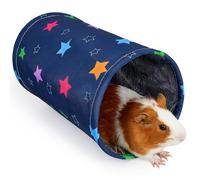 Glittme Guinea Pig Tunnel Washable Guinea Pigs Hideout Portable Rabbit Tunnels Soft Ferret Tunnel for Playing Resting Guinea Pig Accessories for Hedgehogs, Hamster,Colorful Stars