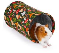 Glittme Guinea Pig Tunnel Washable Guinea Pigs Hideout Portable Rabbit Tunnels Soft Ferret Tunnel for Playing Resting Guinea Pig Accessories for Hedgehogs, Hamster, Mushrooms