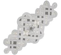 Glitz Beaded Table Runner 36" - Handmade Decorative Farmhouse Accent for Dining, Coffee Table, Wedding, Christmas - Elegant Glass Beads, Non-Slip (Grey & Silver) - ALPHA Living HOME