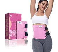 glitz Castor Oil Pack Wrap - Reusable Organic Castor Oil Pack for Liver (Compress), Less Mess, Anti Leak Outer Layer, Soft Cotton (Pink)