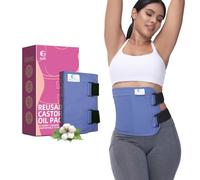 glitz Castor Oil Pack Wrap - Reusable Organic Castor Oil Packs for Liver Detox (Compress), Less Mess, Anti Leak Outer Layer, Soft Cotton (Violet)