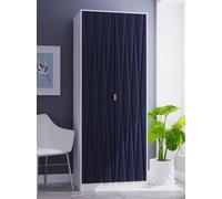 Diamond Ready Assembled Modern Matt Indigo & White Tall Double Wardrobe (H)1970mm (W)740mm (D)530mm
