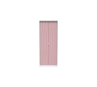 Glitz Ready Assembled 2 Door Wardrobe in Kobe Pink & White - Welcome Furniture | TJ Hughes