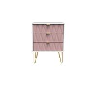 Glitz Ready Assembled 3 Drawer Chest in Kobe Pink & White - Welcome Furniture | TJ Hughes