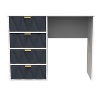 Glitz Ready Assembled 4 Drawer Vanity in Indigo Matt & White - Welcome Furniture | TJ Hughes