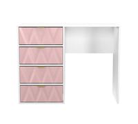 Glitz Ready Assembled 4 Drawer Vanity in Kobe Pink & White - Welcome Furniture | TJ Hughes
