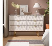 Glitz Ready Assembled 6 Drawer Wide Chest in Kashmir Matt - Welcome Furniture | TJ Hughes