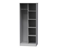 Glitz Ready Assembled Open Wardrobe - Shadow Matt & Grey - Welcome Furniture | TJ Hughes