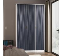 Glitz Ready Assembled Tall Triple Plain Wardrobe in Indigo Matt & White - Welcome Furniture | TJ Hughes