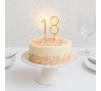 Glitz Sparkler Numeral Cake Sparkler 7", Numbers 0-9, Available in Gold, Silver, Pink, Blue, Rose Gold (0, Blue)