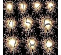 Glitz Sparkler Numeral Cake Sparkler 7", Numbers 0-9, Available in Gold, Silver, Pink, Blue, Rose Gold (2, Blue)