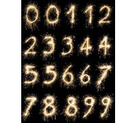 Glitz Sparkler Numeral Cake Sparkler 7", Numbers 0-9, Available in Gold, Silver, Pink, Blue, Rose Gold (9, Gold)