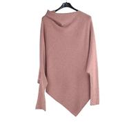 Glitzee Italian Lagenlook Asymmetric Draped Jumper Off The Shoulder Knit Jumper Light Pink