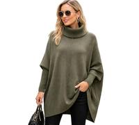Glitzee Italian Oversized Cowl Neck Jumper for Women | Soft Batwing Knit Top with Drop Shoulder | Cuffed Sleeves & Exposed Seam Front Back | Premium Fabric Winter Casual Pullover (Khaki)