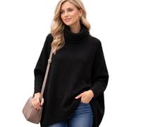 Glitzee Italian Oversized Cowl Neck Jumper for Women | Soft Batwing Knit Top with Drop Shoulder | Cuffed Sleeves & Exposed Seam Front Back | Premium Fabric Winter Casual Pullover Black