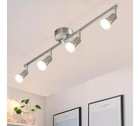 Glitzerlife LED Ceiling Lights Rotatable - Ceiling Spotlight 4 Way Kitchen Lights Ceiling Nickel Adjustable 350° Swiveling Design Modern GU10 Spot Light for Living Room Bedroom Corridor Without Bulbs