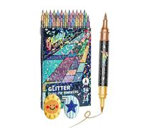 Glitzermarker For Kinder - 14.8 x 1.2 cm Schnelltrocknende, Sichere Wasserbasis-Tinte - Konturenmarker Mit Glitzereffekt, Farbige Stifte, Für Heimwerker-DIY-Bastelbedarf, Grußkarten, Scrapbooking