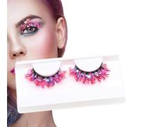 Glitzerwimpern - Wimpern Fake Lashes | Weihnachtswimpern | dichte Wimpern mit Pailletten | dekorativ, dramatische Augenstreifen-Wimpern für Festival, Party, Abschlussball, Bühne