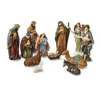 Glitzhome 12Pcs Resin Nativity Figurines Sets for Christmas Indoor Decor, Christian Nativity Sets & Figures Xmas Jesus Collectible Figurines Tabletop Nativity Scene Miniature Statue15.5" x 36.00"